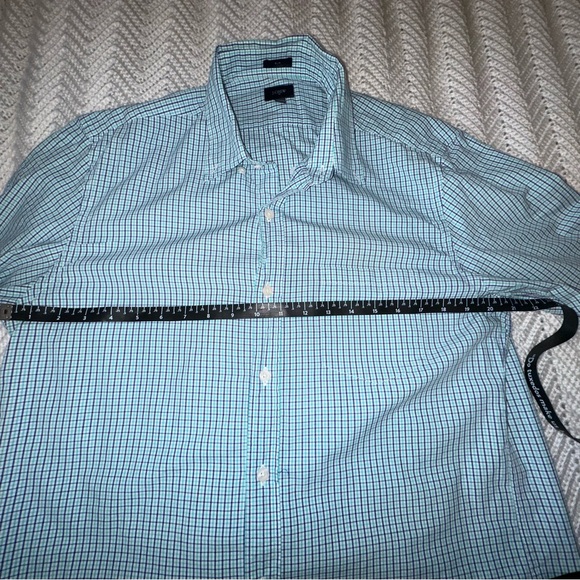 Men's J. Crew Slim Button Down Shirt Blue/Teal/White - L - Picture 5 of 5